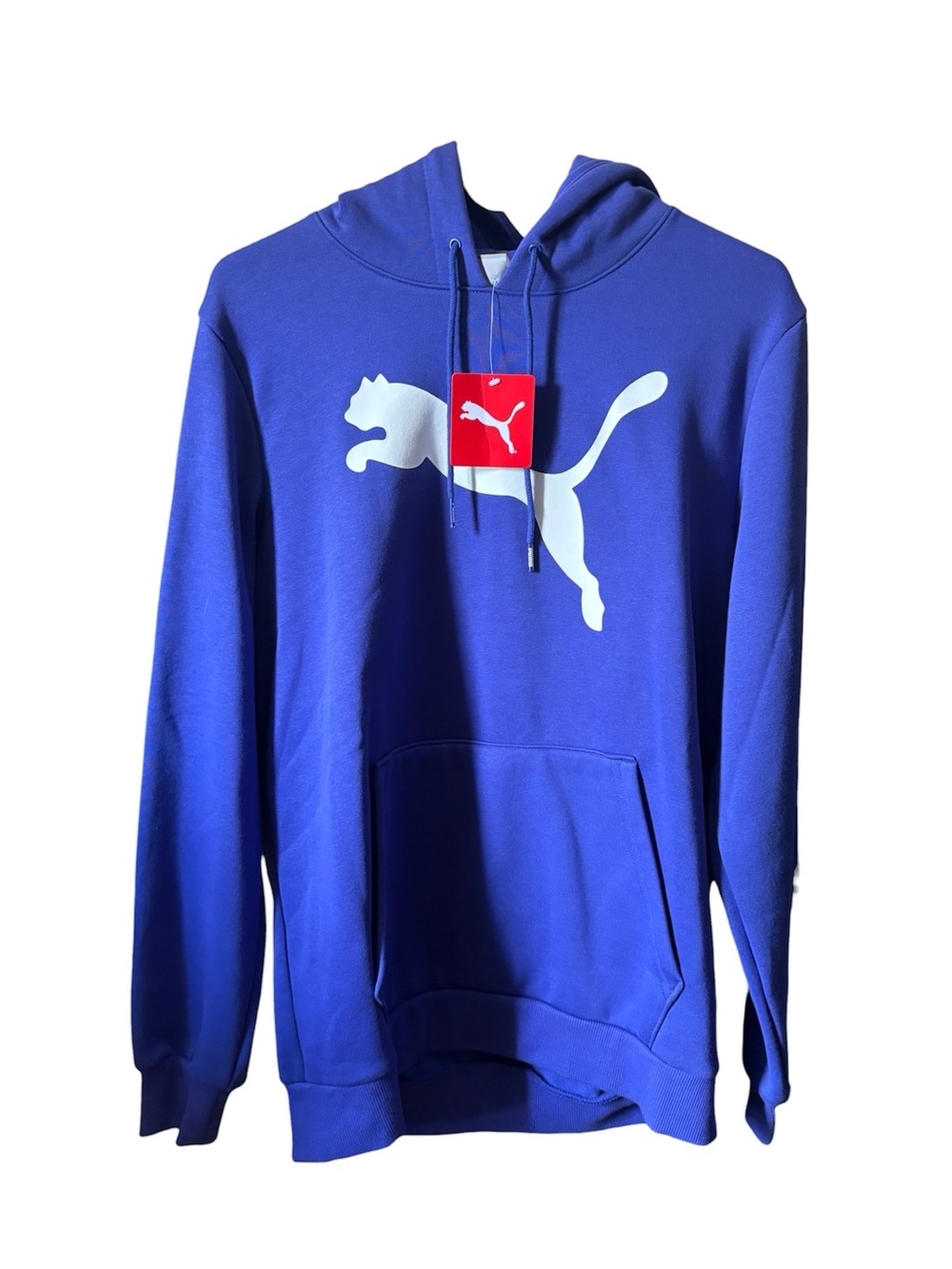Puma Men’s Bright Blue Crewneck Hoodie with White Logo